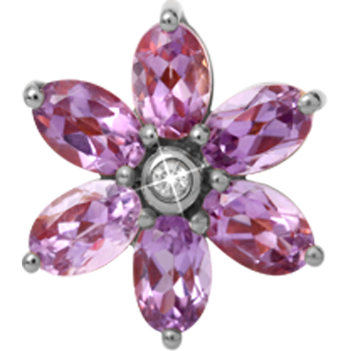 Image of Christina Collect Big Amethyst Flower sølv charm